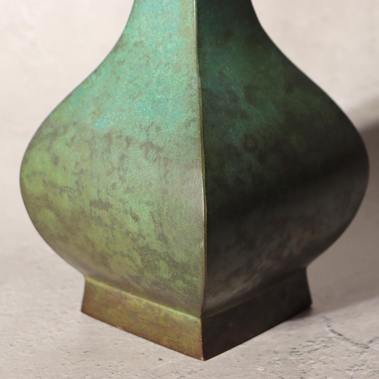 Japanese Bronze Flower Vase Ichinose Soushin Tea Ceremony Ikebana Kodo Box BV7125