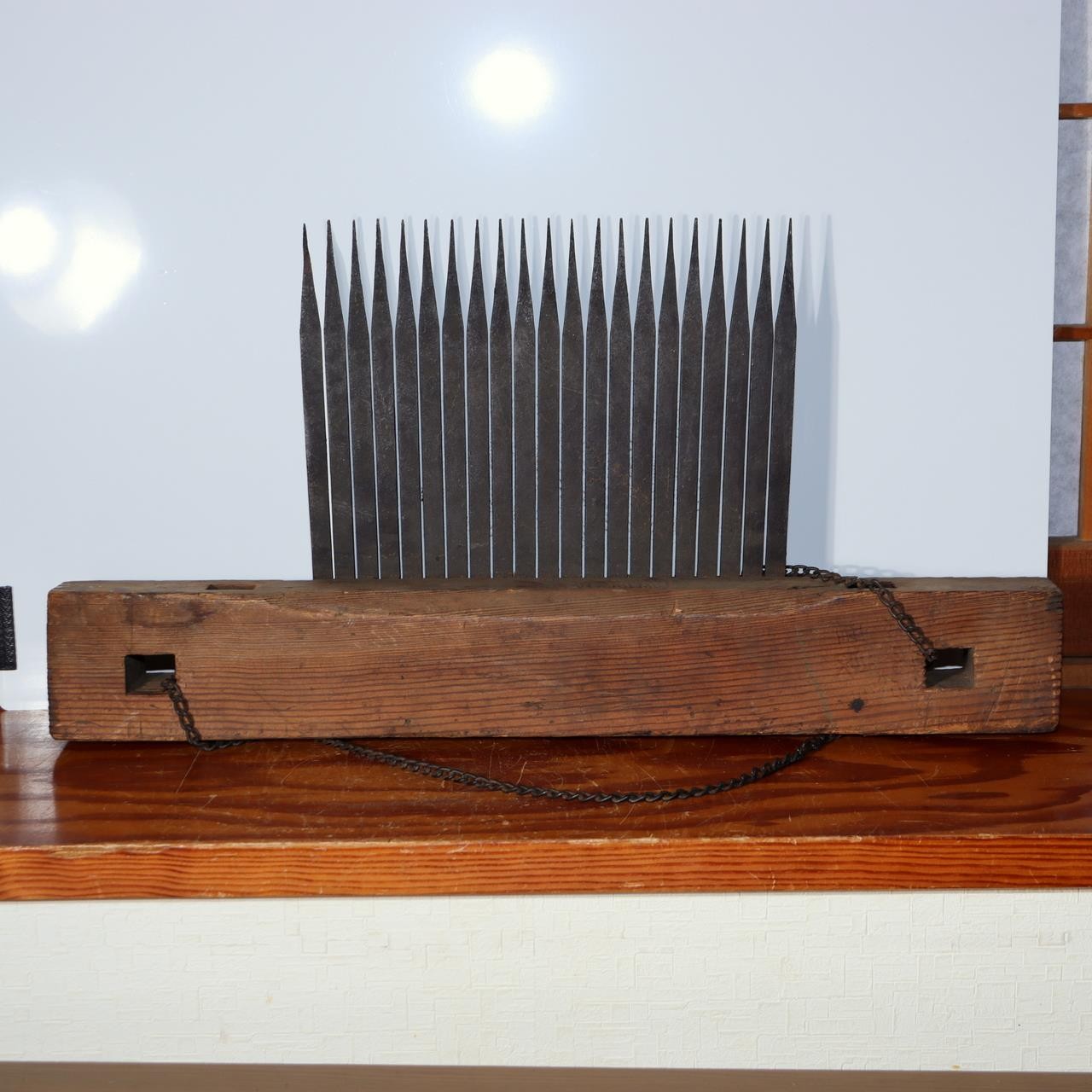 Traditional Japanese Threshing Tool Senbakogi Iron Wood Antique Rice Thresher9