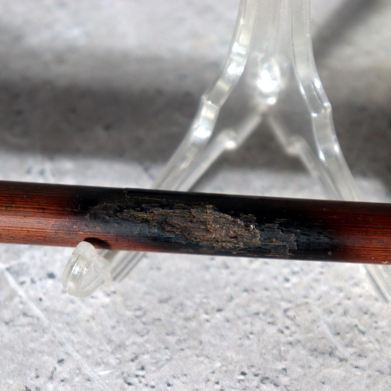 Meiji Period Japanese Kiseru Bamboo Smoking Pipe Dragon Relief WO6409