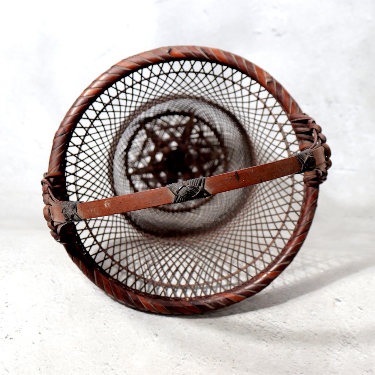 Japanese Woven Bamboo Flower Basket Chikusen Hanakago WO6154