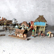 Vintage Japanese Bonkei Tenpai Miniature Figures Trees Suiseki Diorama Set BOSa619