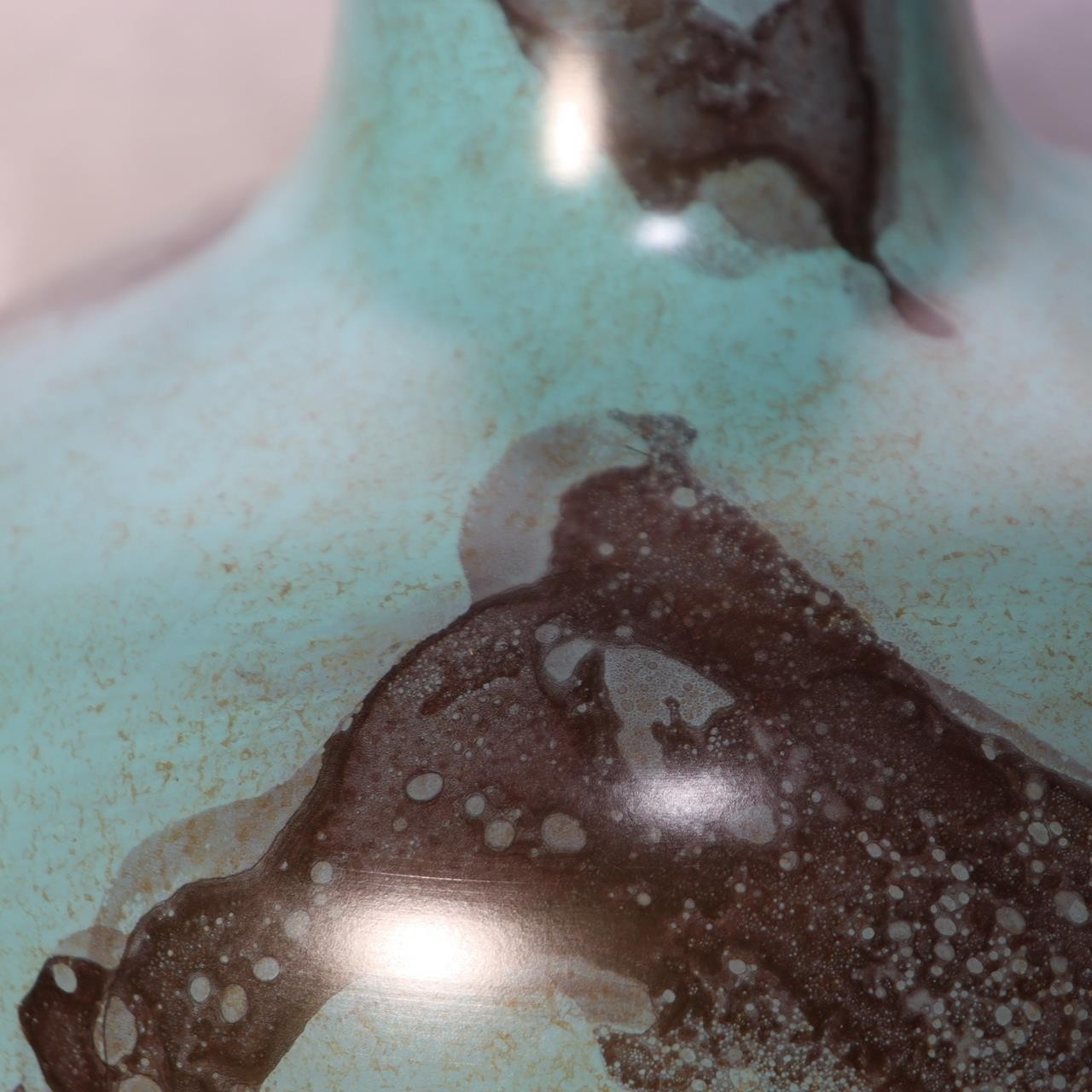 Japanese Cast Bronze Vase - Houn (Masaya Hasegawa) - Turquoise Marble Design10
