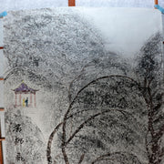 1993 Chinese Unmounted Ink Painting Makuri Snow Scene Willow Horse Riders10