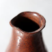 Late Edo Japanese Tamba Ware Kurikawa-Glazed Faceted Tokkuri Sake Bottle with Bo11