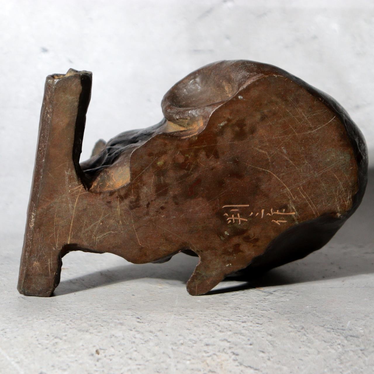 Vintage Japanese Cast Bronze Rat Figurine by Hansan Zodiac Ornament1