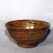 Antique Japanese Tanba Ware Tea Bowl Edo Period Wabi Sabi Mitate Chawan Amber1