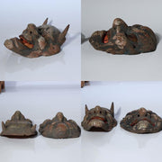 Antique Japanese Ceramic Noh Mask Style Wall Masks Hannya & Beshimi Pair c.194015