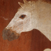 Japanese Antique 20.5in Ema Votive Tablet Horse Painting Wood Shrine Art Temple2