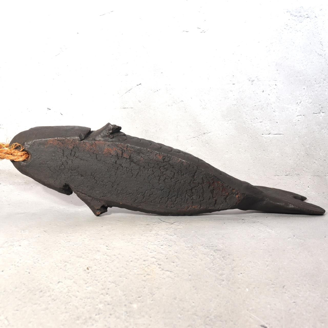 Vintage Japanese Ceramic Fish Wall Vase Jizai Kagi Yokogi Hearth Hook PV3072