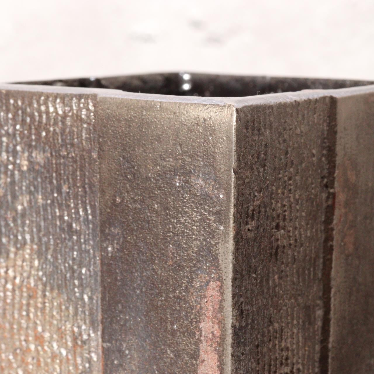 Living National Treasure Keiten Takahashi Iron & Flowing Copper Fusion Vase6
