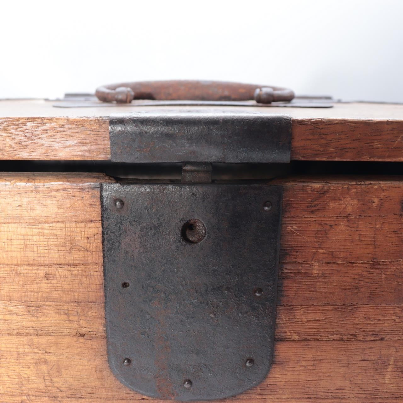 Antique Late Edo Japanese Wooden Kake Suzuri Portable Writing Box WO62011