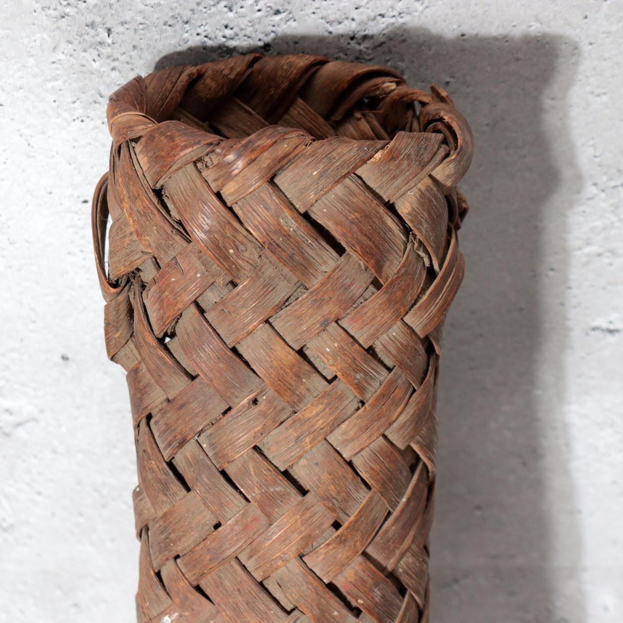 Japanese Antique Yamabudo Wild Grapevine Woven Hanging Flower Basket12