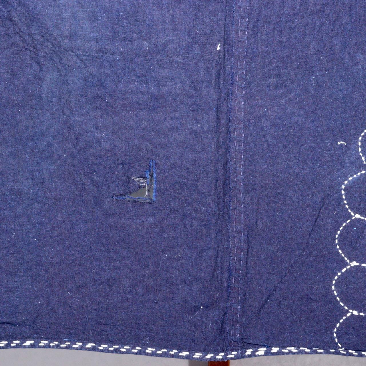 Antique Sashiko Fabric Aizome Furoshiki embroidery Boro Kire Japanese RKW1147