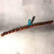 Japanese Antique Wooden Staff Shimenawa Spiral Twist Nyoi Buddhist Shinto 54cm12