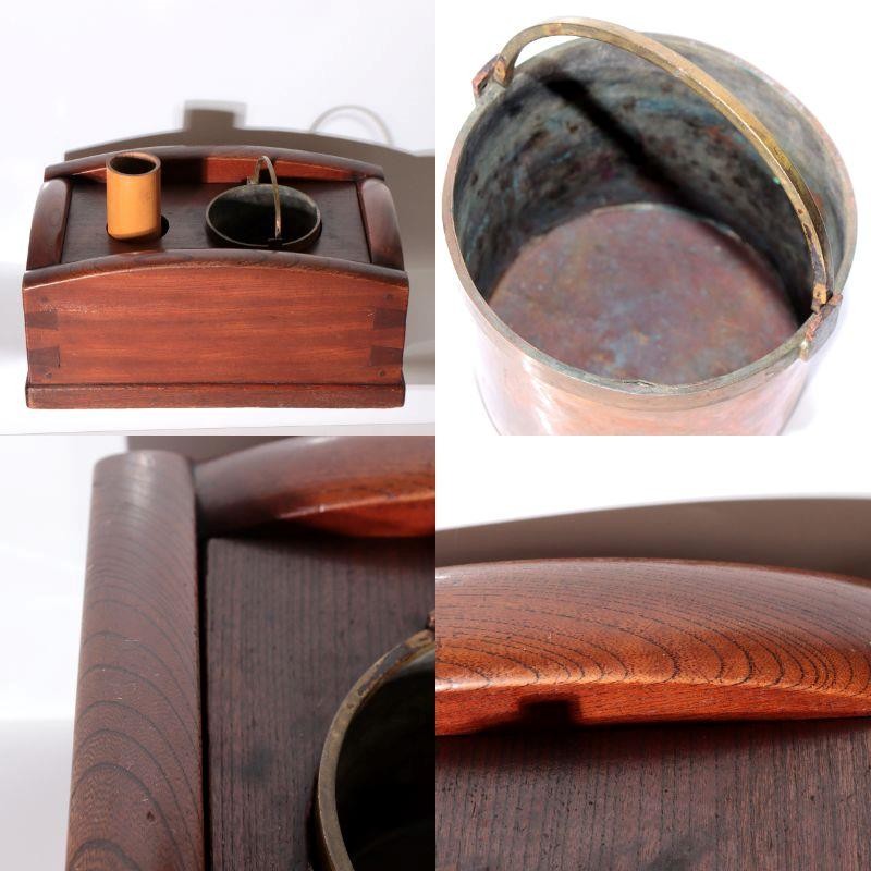 Antique Japanese Zelkova Wood Tabako bon Smoking Box Large WO62211