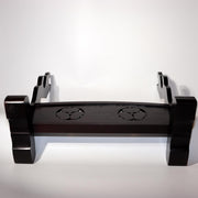 Vintage Japanese Wooden Sword Stand Rack 3 Swords Mitsuba Aoi Kamon SWR3554
