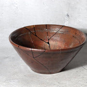 Late Edo Seto Ware Tetsuyu Iron Glaze Chawan Tea Bowl Kintsugi PCP3110