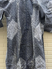 Japanese Men's Cotton Yukata Summer Kimono Basket Weave Pattern BRKW17618