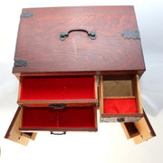 Japanese Wood Sewing Box Hari-bako Folding Worktop Ko-tansu 34cm7
