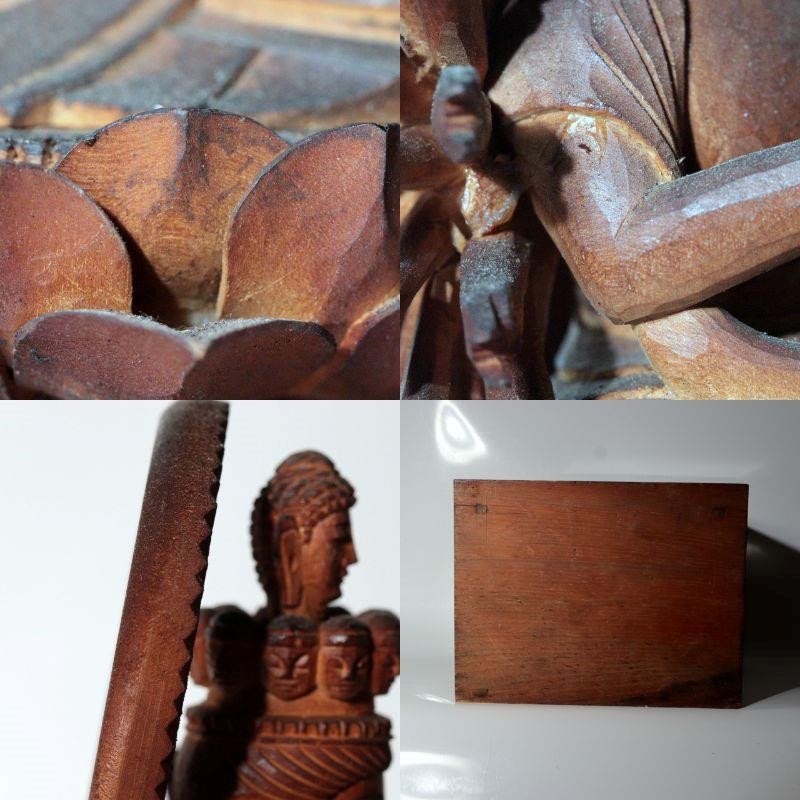 Vintage Japanese Wooden Carved Juichimen Senju Kannon Buddha Statue Glass Case9