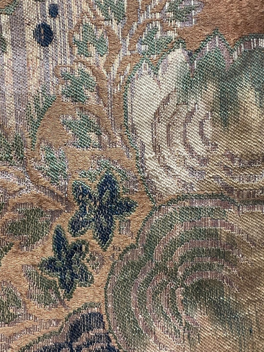 Antique 19th 20th C. Japanese Kinran Brocade Buddhist Textile Temple Banner Boro11