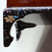 Japanese Lacquer Footed Tray Stand Mother-of-Pearl Removable Inner Tray Raden14