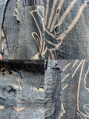 Authentic Antique Japanese Boro Textile - Indigo Patched Sashiko Cotton2