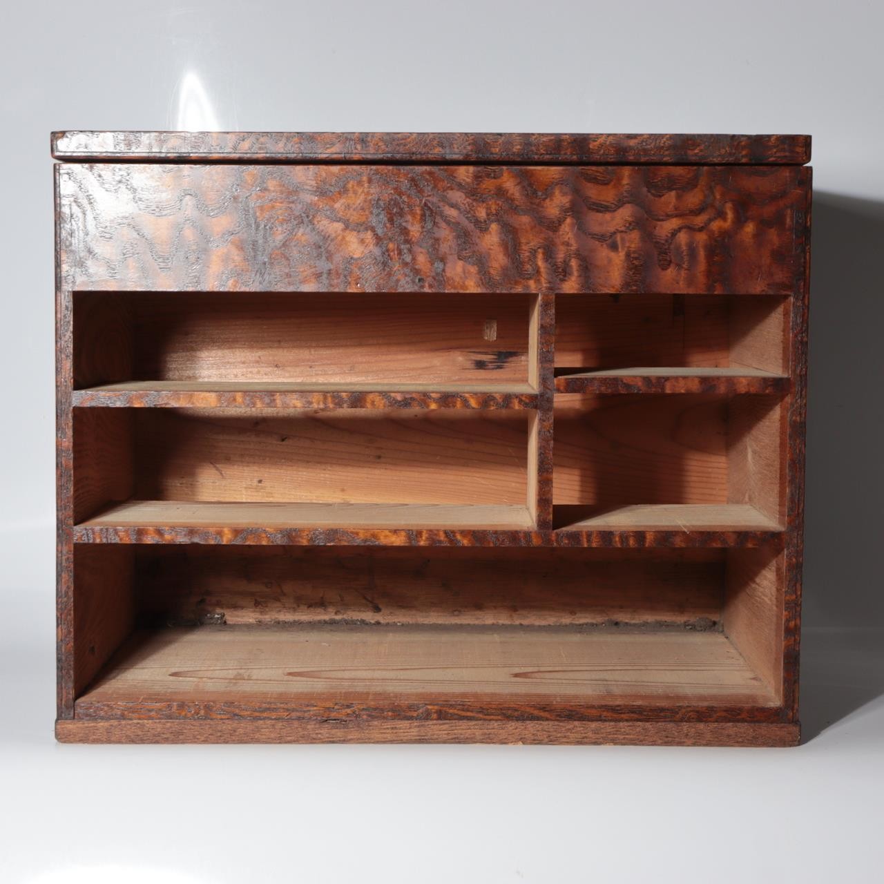 Vintage Japanese Tamo Wood Haribako Sewing Box Figured Grain WO6197