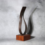 Vintage Artisan Signed "TAZIMA" Modern Abstract Bronze Sculpture - Late Showa16