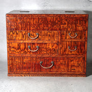 Vintage Japanese Tamamoku Wood Haribako Sewing Box Ko dansu WO6283