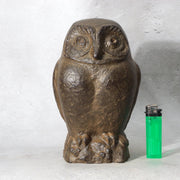 Japanese Bronze Owl Figurine Statue Okimono Hiromu Kojima 1982 Coin Bank BOSa659