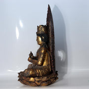 Antique / Vintage Japanese Wooden Dainichi Nyorai Buddha Statue Circa 1900-1940s2