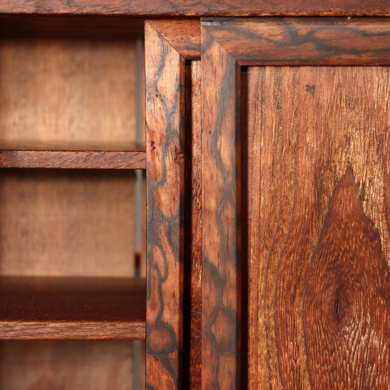 Japanese Antique Cabinet Kotansu Kurogaki Black Persimmon Keyaki Wood Shelf10