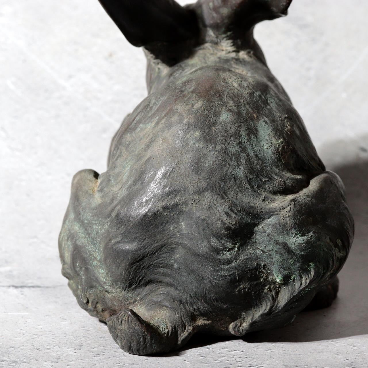 Antique Japanese Bronze Rabbit Okimono Taisho 1919 Signed Ono Tohachi 2.53kg15
