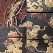 ​Antique Japanese Maki e Lacquer Nobento Sageju Picnic Set Tin Flasks WO63614