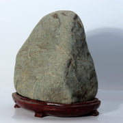 Vintage Japanese Suiseki Viewing Stone with Carved Wooden Daiza Base8