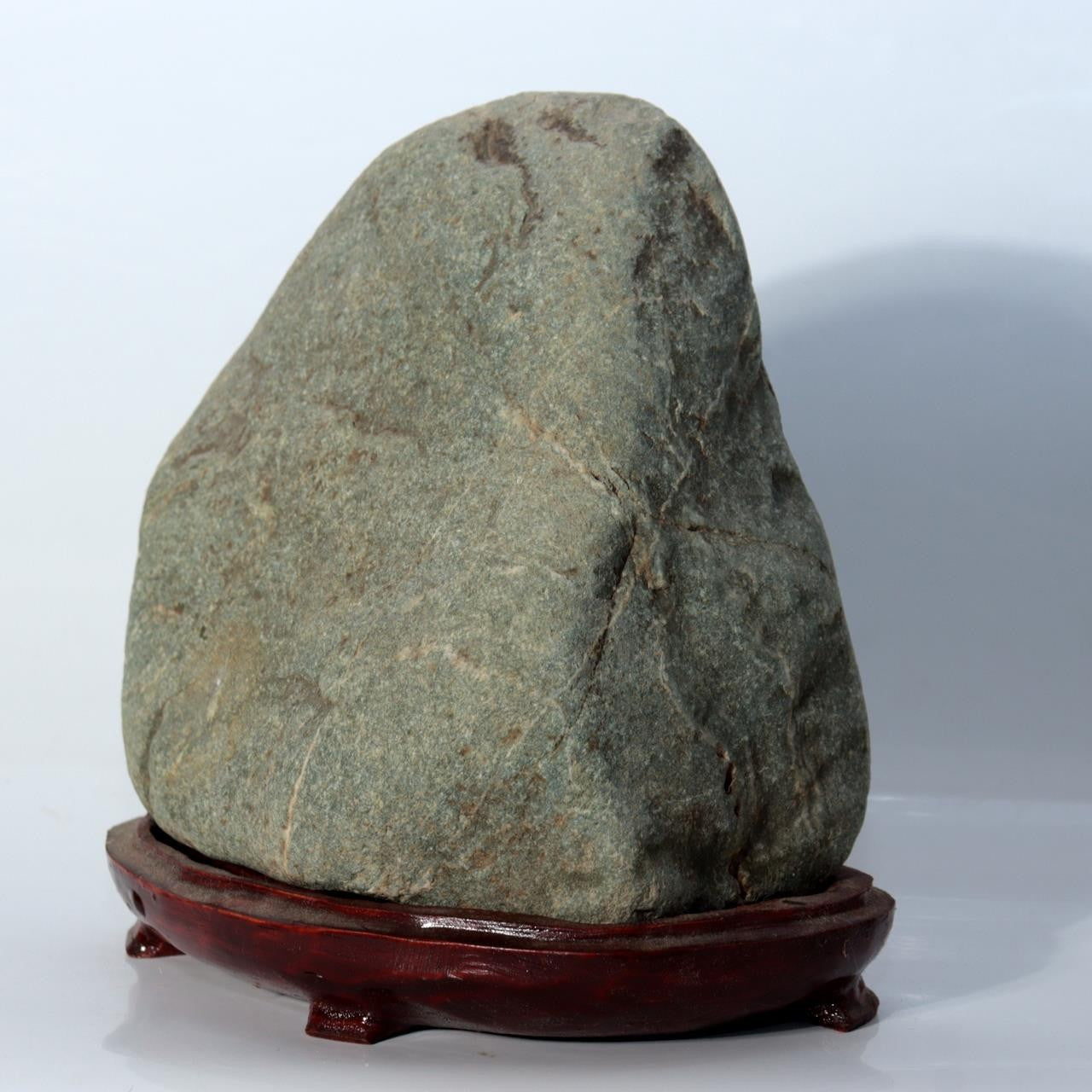 Vintage Japanese Suiseki Viewing Stone with Carved Wooden Daiza Base8