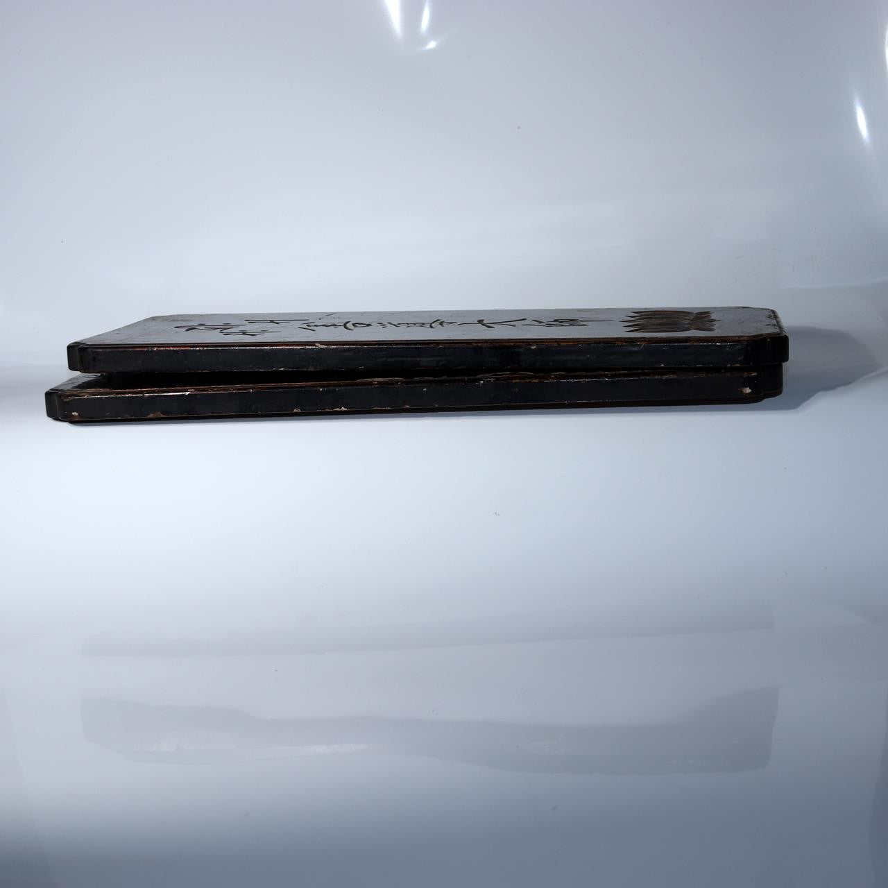 Pair of Antique Japanese Temple Lacquer Plaques Jodo Shu Sect Enko Zendo Daishi14