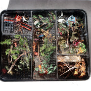 Vintage Japanese Bonkei Tenpai Miniature Figures Trees Suiseki Diorama Set BOSa65