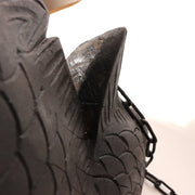 Japanese Wood Carved Tai Sea Bream Fish Jizaikagi Yokogi Hearth Hook WO5419