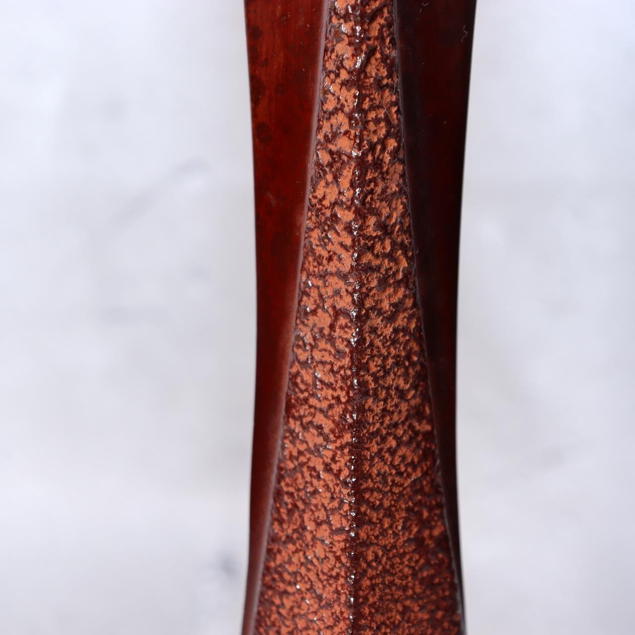 Japanese Bronze Twisted Vase Geometric Square Column Heavy Studio Ikebana Vessel9