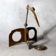 Late Edo Meiji Brass Folding Candlestick Karakuri Style BOSa6220
