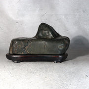 Vintage Japanese Kamuikotan Suiseki Viewing Stone Mountain Shape Daiza Box1