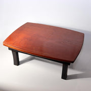 Japanese Vintage Folding Low Table Chabudai Wood Brown Black Compact 43cm WO5241