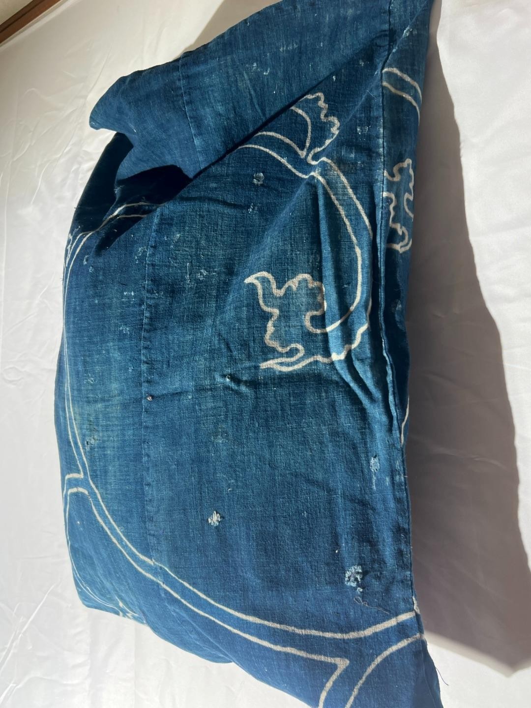 Antique Japanese Kofu Indigo Tsutsugaki Cloth Bag Old Textile BRKW190This is an5