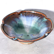 Japanese Antique Ceramic Bowl Wooden Box Kyushu-style Kiln-Effect Glaze Bowl1