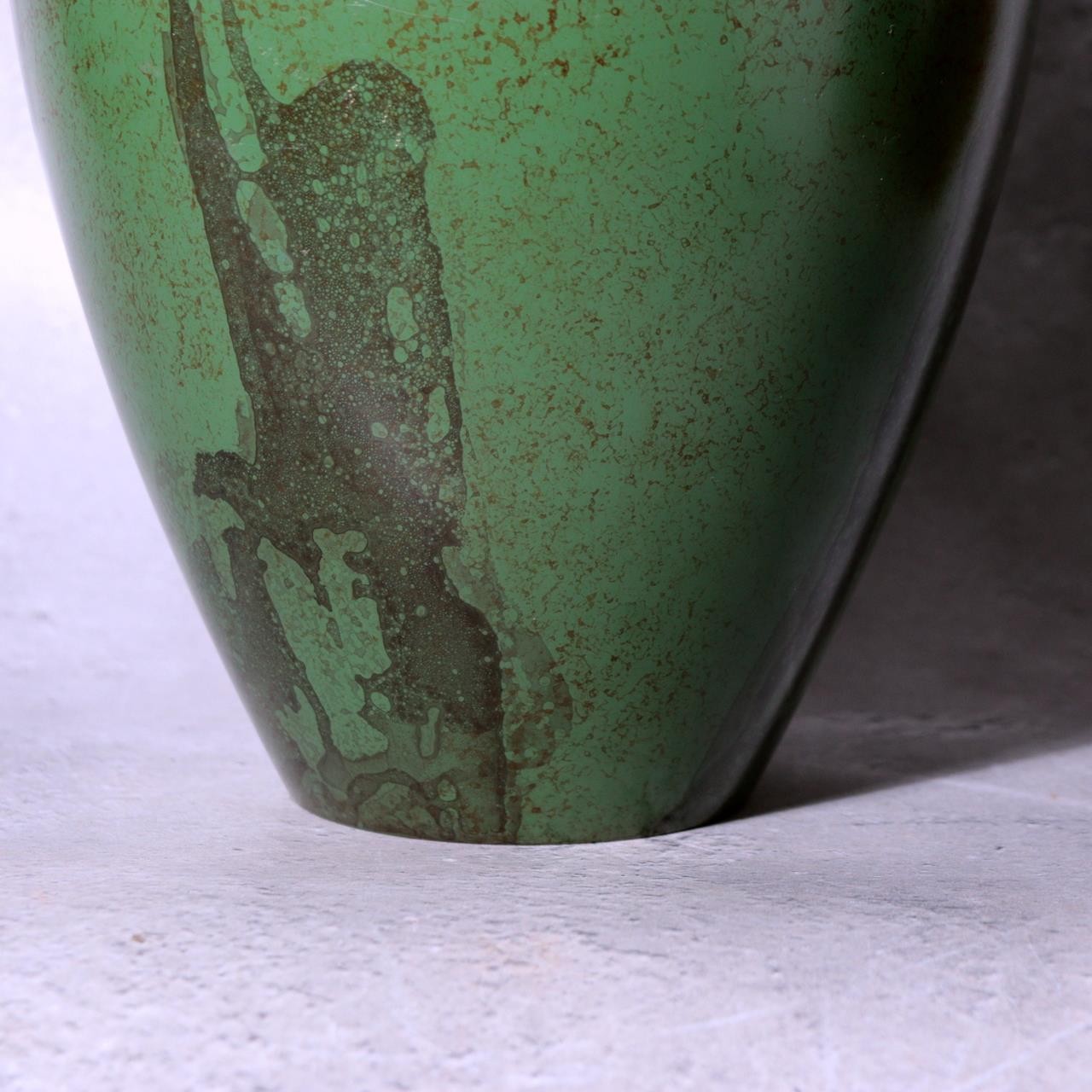 Takaoka Copperware Green Bronze Vase Japanese Flower Holder Ornament BV77313