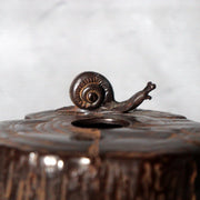 Vintage Japanese Takaoka Cast Bronze Vase Tree Stump Snail Getsuho9