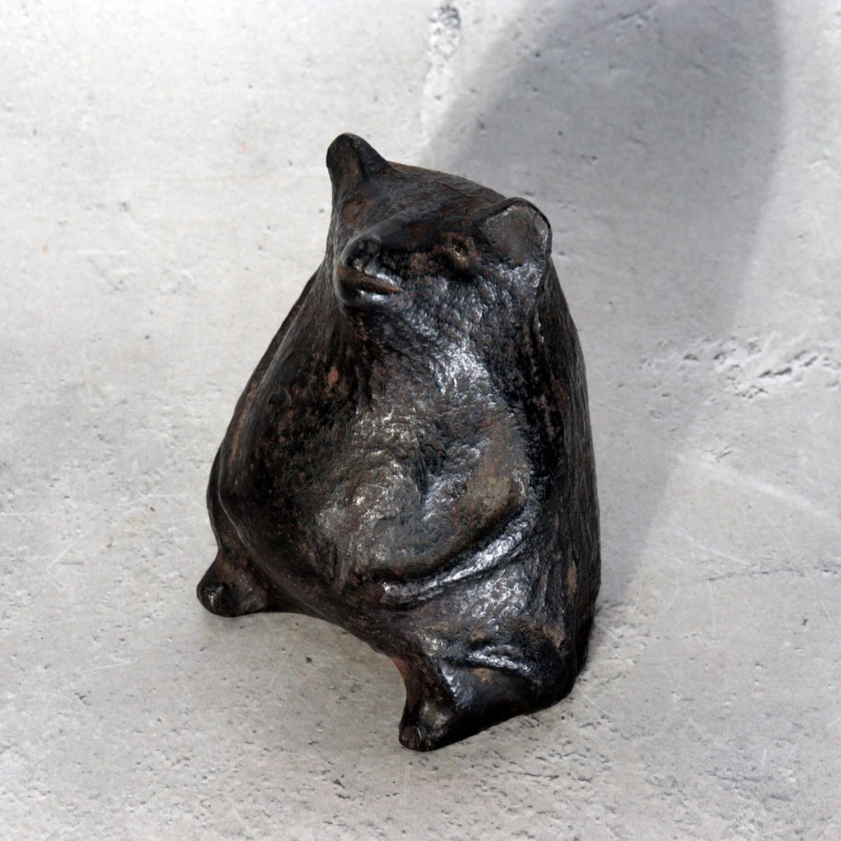 Vintage Japanese Cast Iron Tanuki Raccoon Dog Figurine Incense Burner BOSa7413