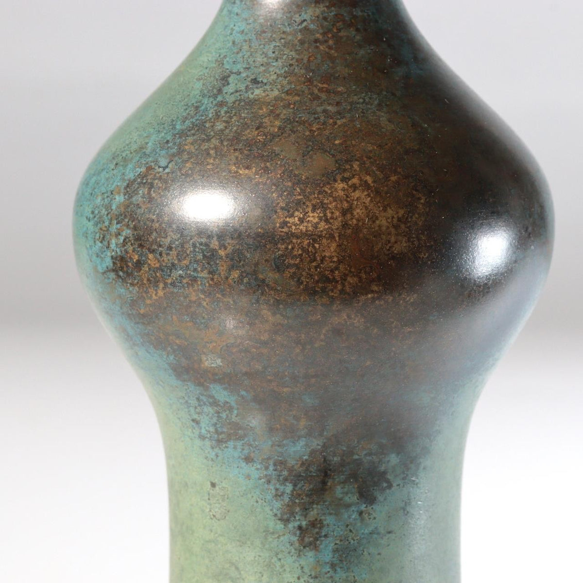 Vintage Japanese Copper Flower Vase Unique Shape Suibyo Water Jug11